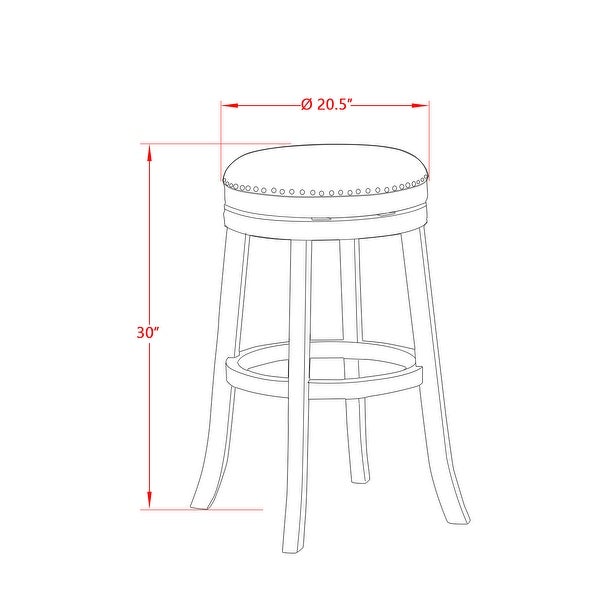 East West Furniture Devers Swivel Backless Barstool of 30'' Seat Height with Pu Leather Roast (Color Options Available)