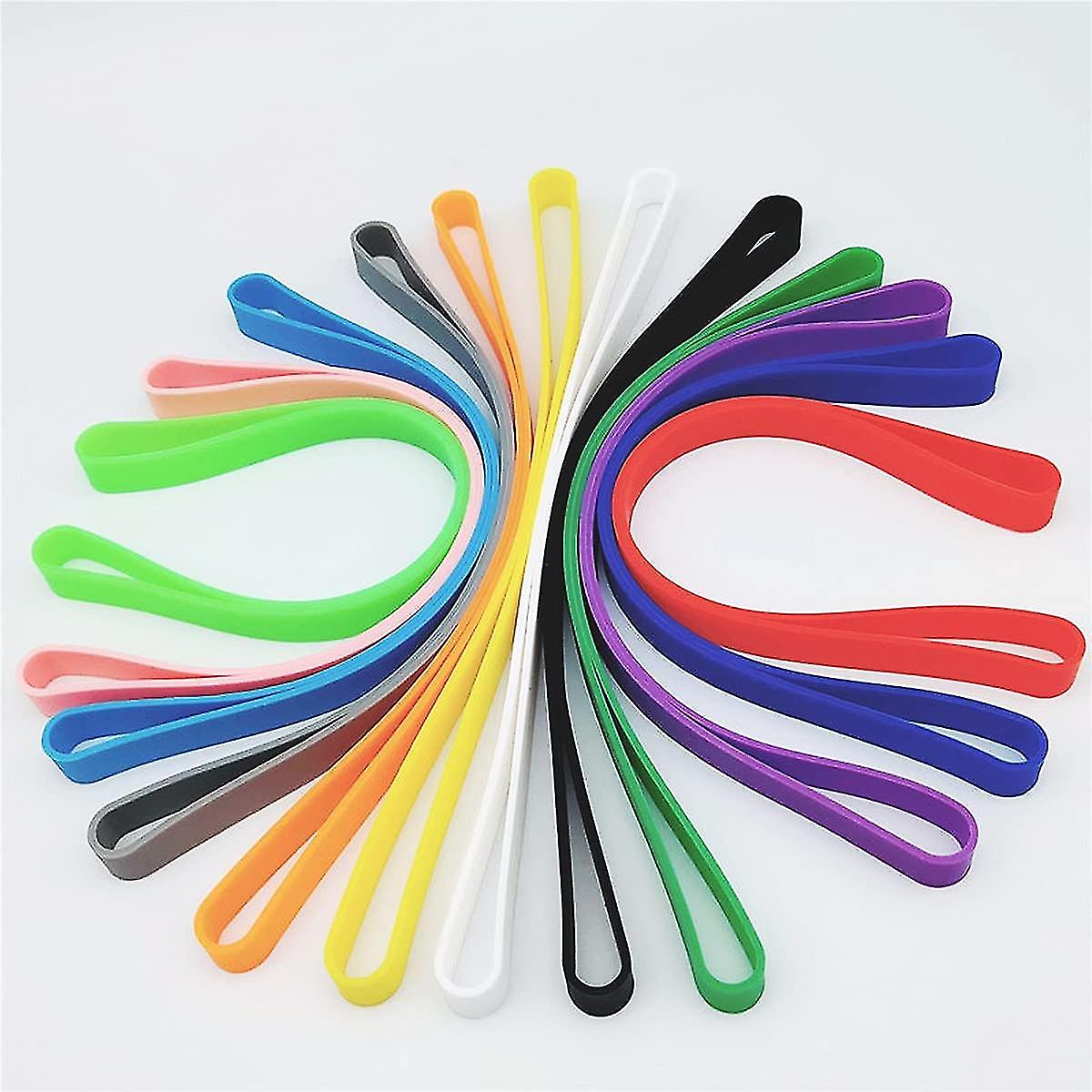 Botao Silicone Rubber Bands，planner Elastic Bands Wrapping Bands Elastic Rubber Colourful Rubber For Fastening Books Umbrellas Banknotes Pens(10pcs， R