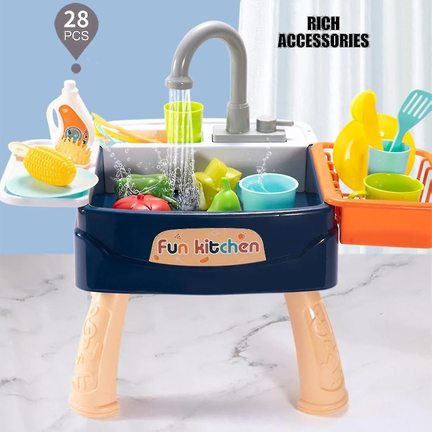 Kitchen Childrens Dishwasher Table Toys Simulation Sink Childrens Pretend Role-playing Toys