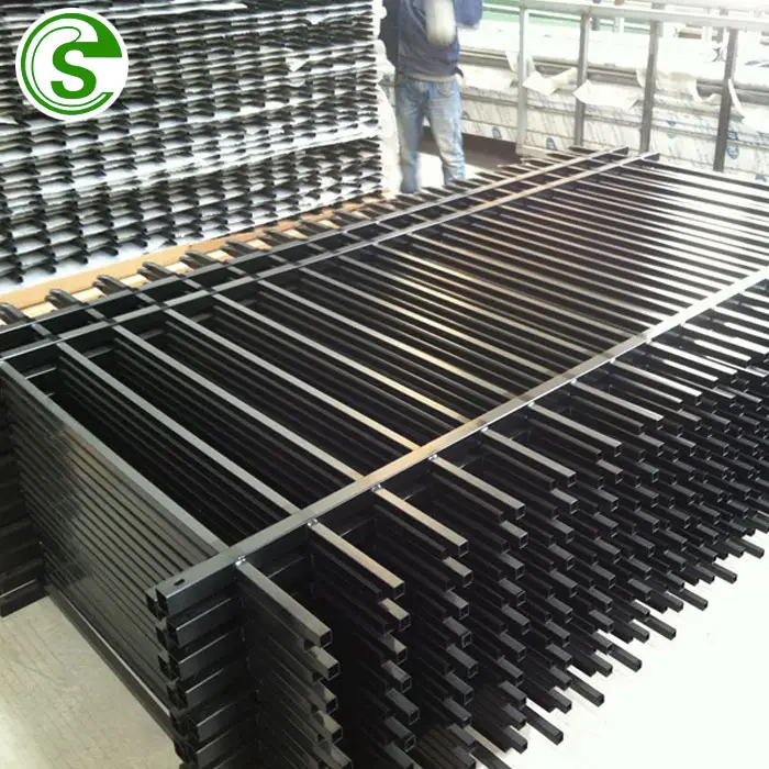 2023 Powder Coated Single Double Garden Supplies Steel Iron Fence Factory wrought iron steel grills fence Tubular Fence Panel