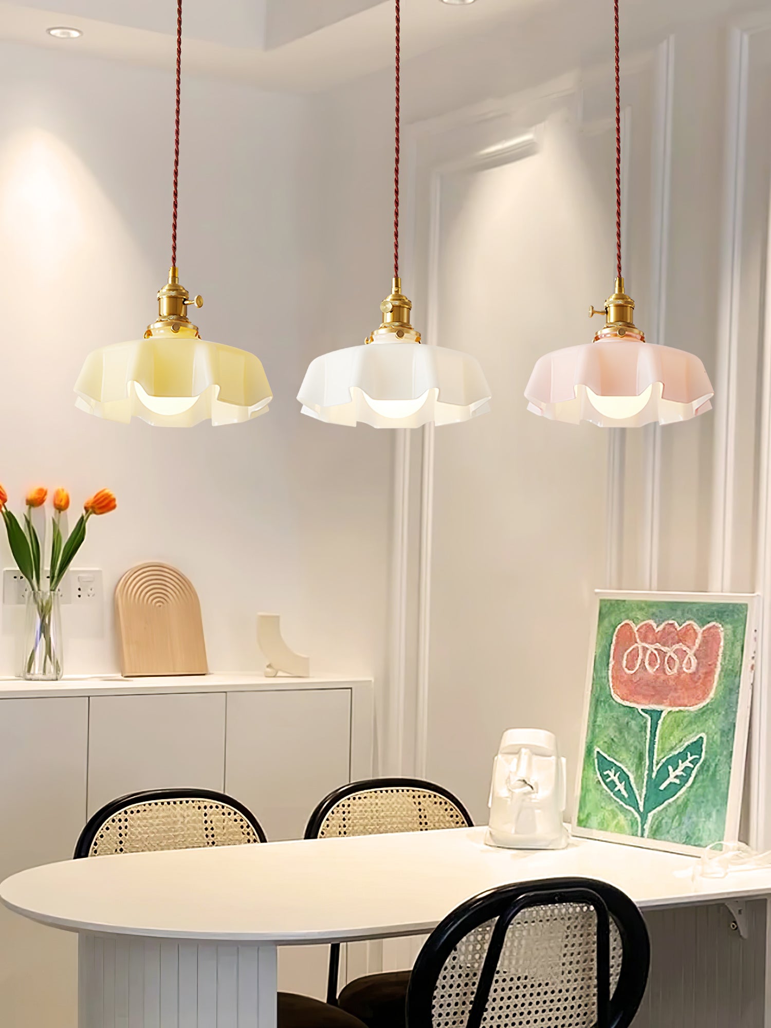 French Flower Pendant Swag Light