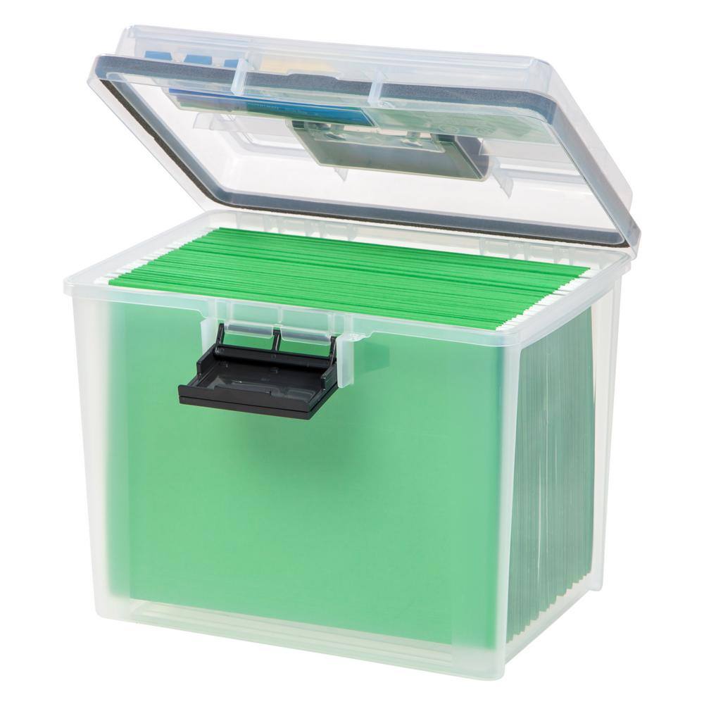 IRIS 19 Qt. Portable WeatherPro File Storage Box in Clear 110350