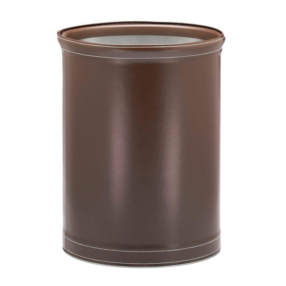 Kraftware Stitch Chocolate 13 Qt. Oval Waste Basket 68874