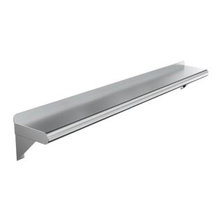 AMGOOD 8 in. x 48 in. Stainless Steel Wall Shelf. Kitchen Restaurant Garage Laundry Utility Room Metal Shelf with Brackets AMG WS-0848