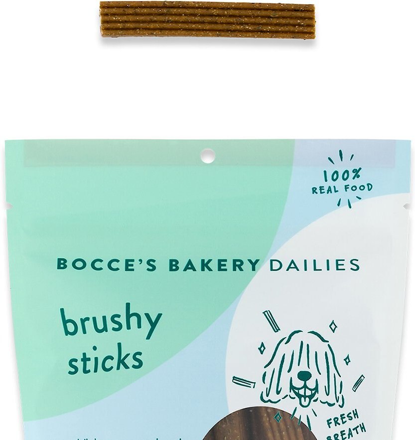 Bocce's Bakery Dailies Brushy Sticks Coconut and Mint Recipe Dental Dog Treats