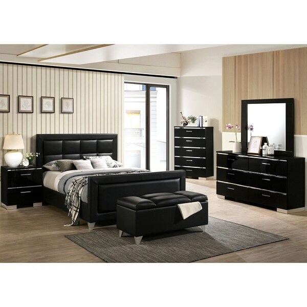 Furniture of America Zuir Contemporary Black 2-piece Bedroom Set - - 31747154