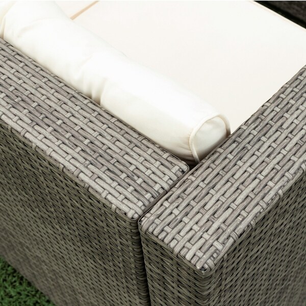 4 Piece Patio Sectional Wicker Rattan Outdoor Furniture Sofa Set with Storage Box