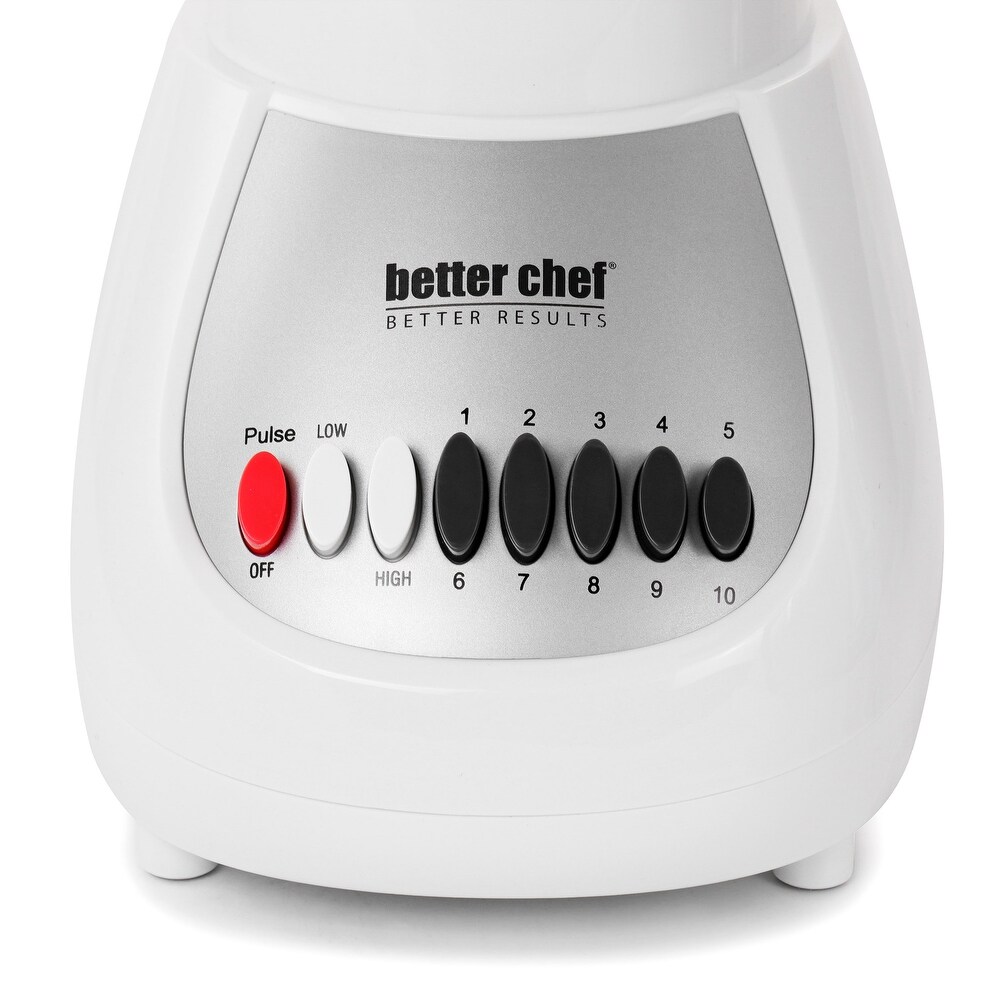 The Better Chef 10 Speed 350 Watt Plastic Jar Blender in White   50 oz
