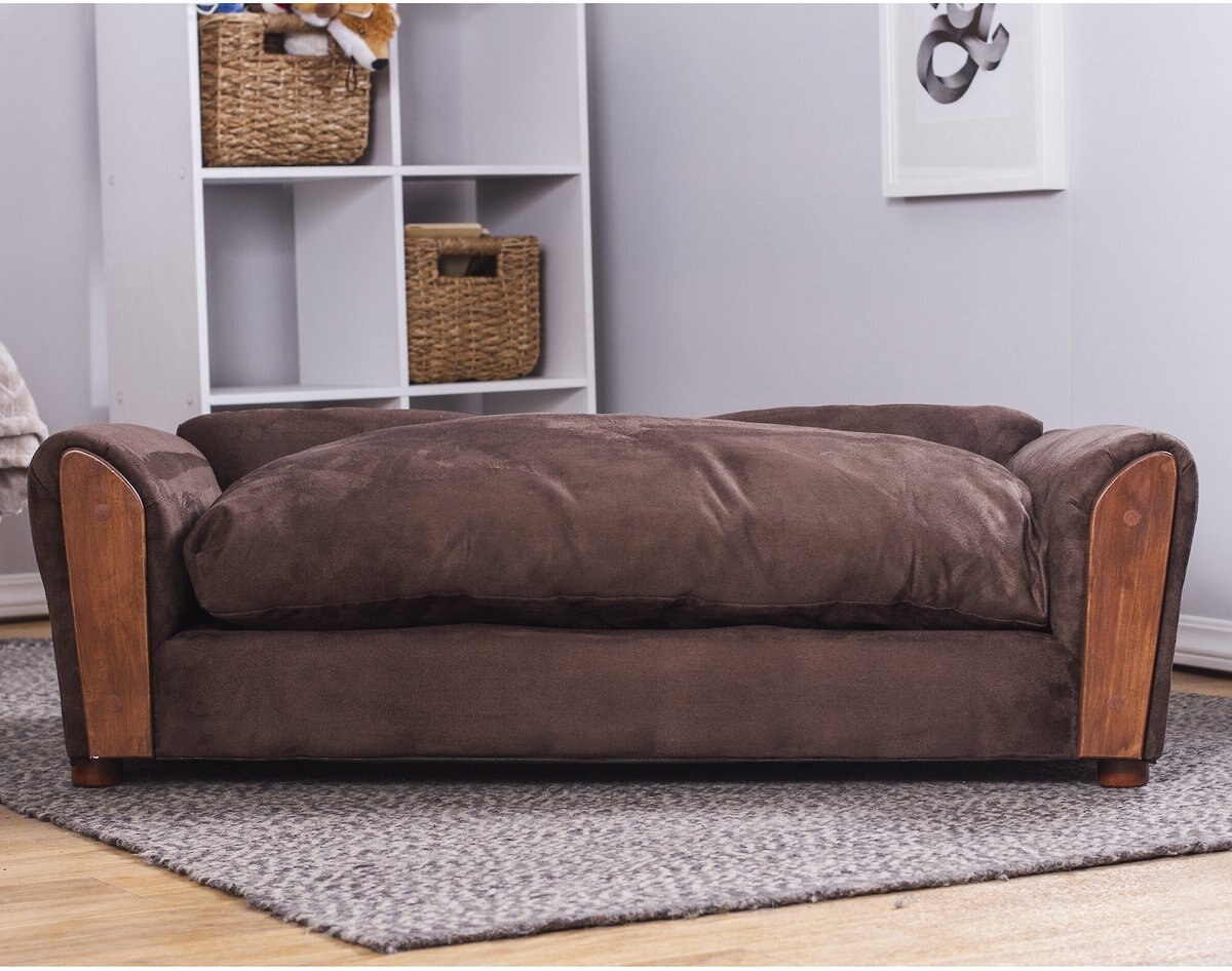 Moots VIP Microsuede Oak Couch Orthopedic Elevated Cat and Dog Bed w/ Removable Cover