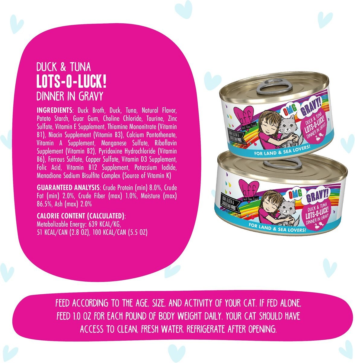 BFF OMG Lots-O-Luck! Duck and Tuna Dinner in Gravy Grain-Free Canned Cat Food