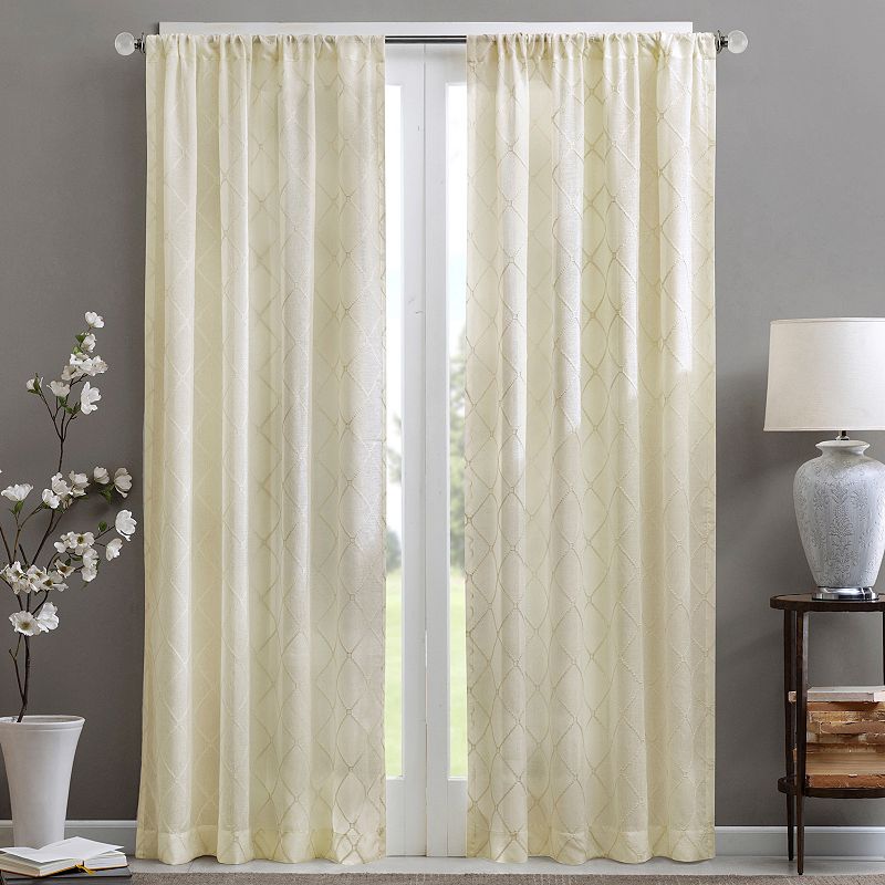 Madison Park 1-Panel Iris Diamond Sheer Window Curtain