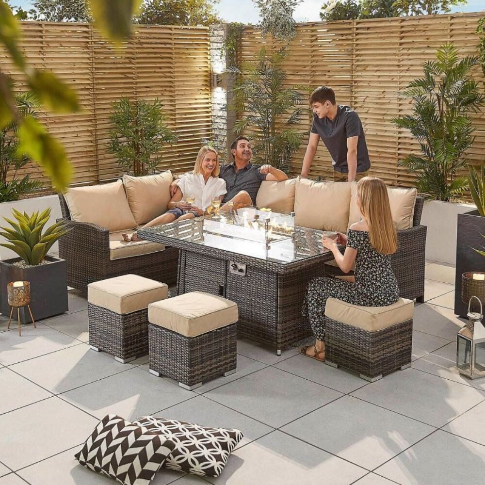 None 6 Piece Wicker Patio Conversation Set with Cushions