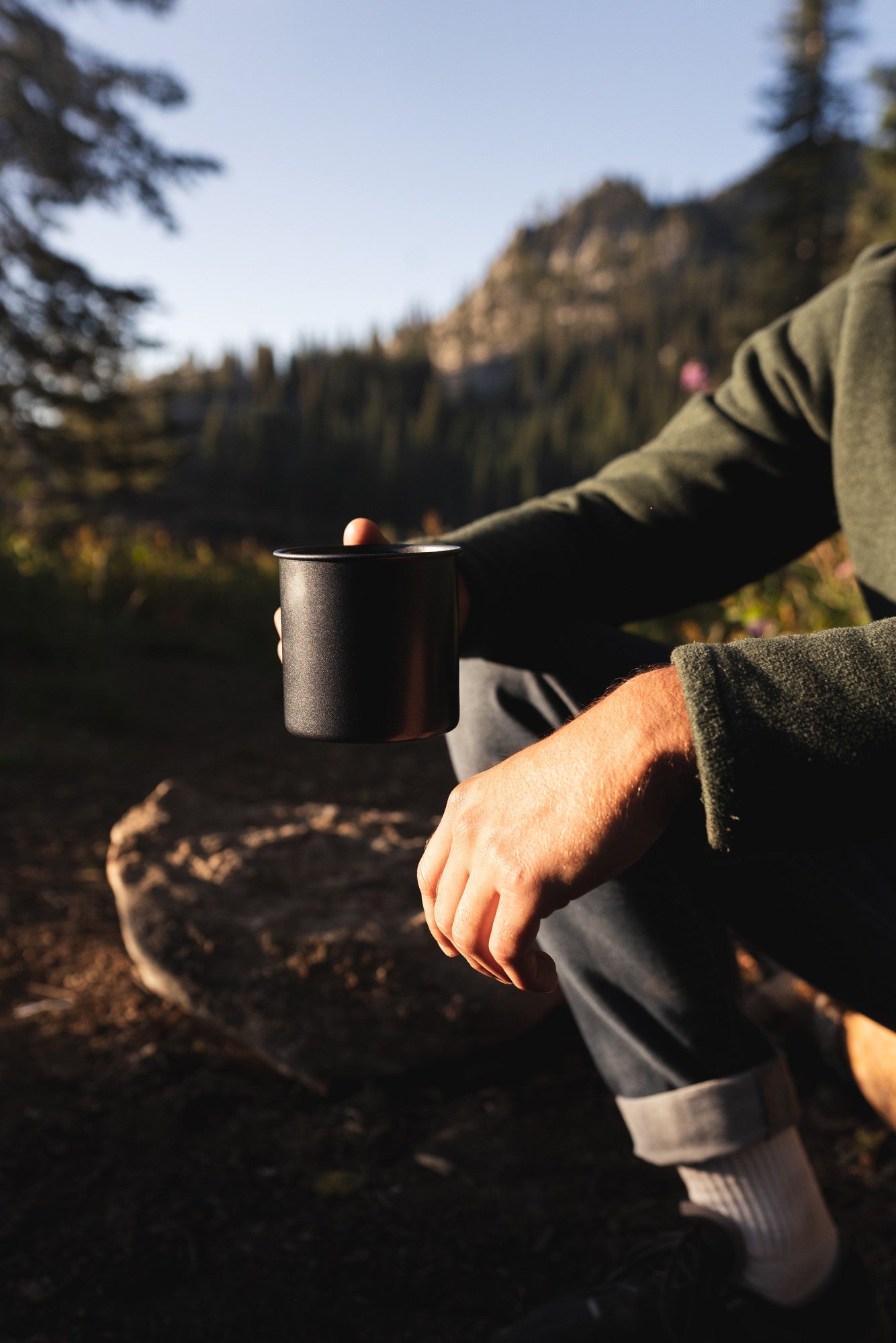 Stansport Black Granite Steel Mug - 14 Oz