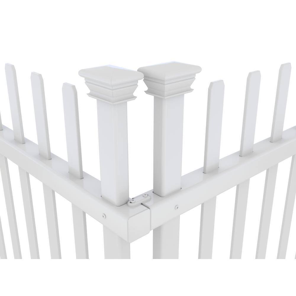 Zippity Outdoor Products 3.4 ft. x 3.7 ft. Burbank No-Dig Vinyl Garden Picket Fence Panel (2-Pack) ZP19057