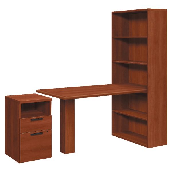 HON 10700 Series Stack On Storage， 68.63w x 14.63d x 37.13h， Cognac