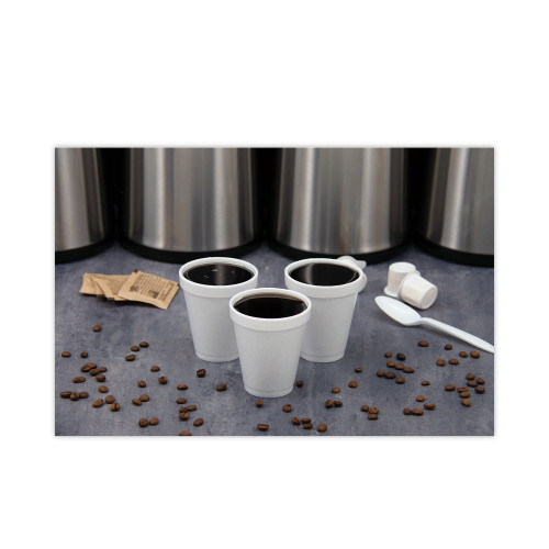 Dart Foam Drink Cups， 6 oz， White， 25/Bag， 40 Bags/Carton (6J6)