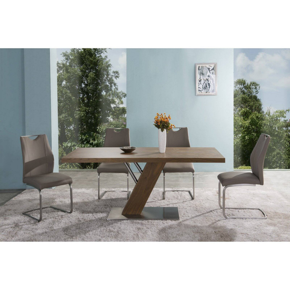 2 Pack Contemporary Dining Chair  Open Metal Base  ampErgonomic Faux Leather Seat   Contemporary   Dining Chairs   by Decor Love  Houzz