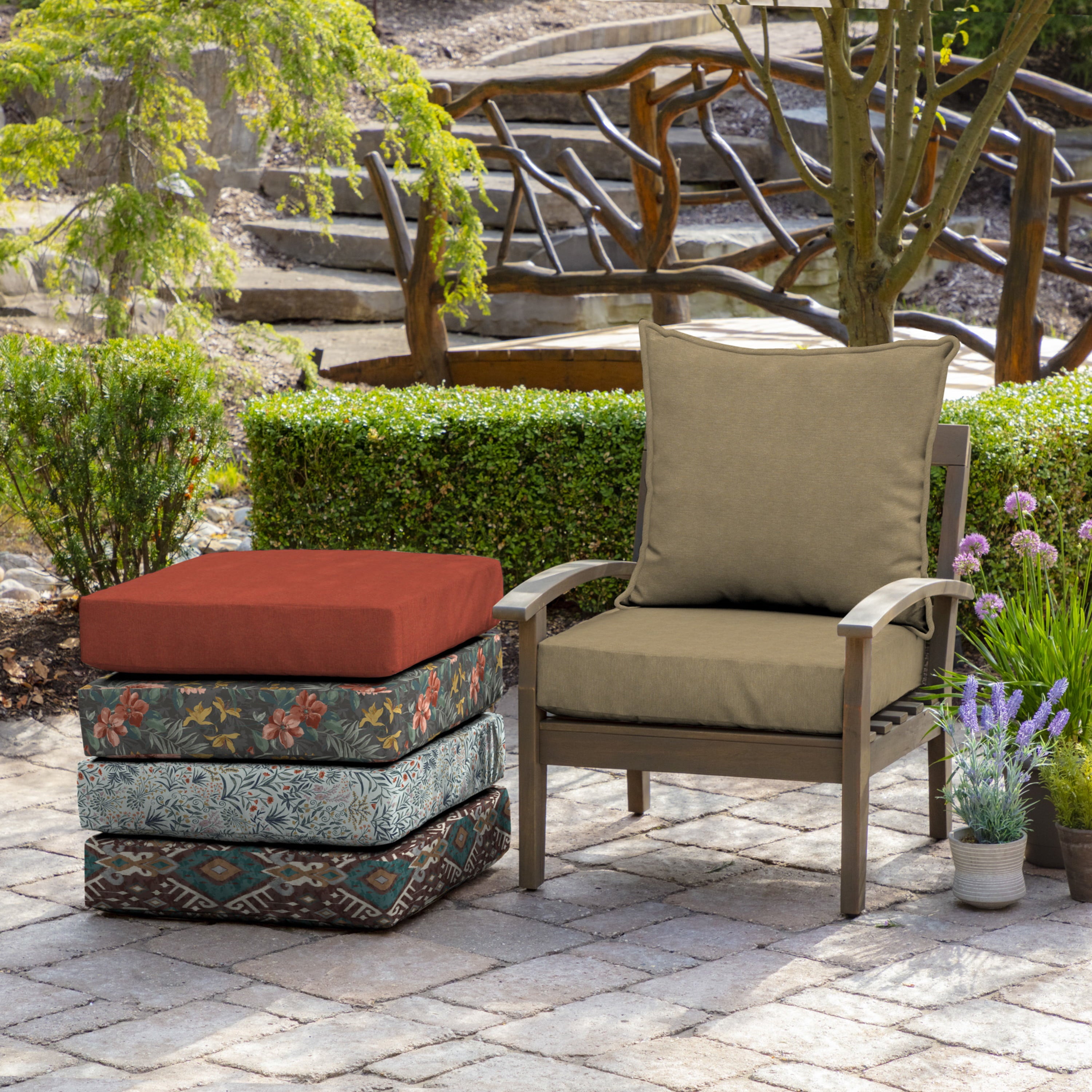 Arden Selections Performance Outdoor Deep Seating Cushion Set 24 x 24， Tan Hamilton