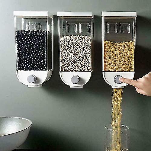 Wall Mounted Food Dispensers，easy Press Dry Food Coffee Bean Soybean Dispensing Containers，kitchen Food Container Supplies