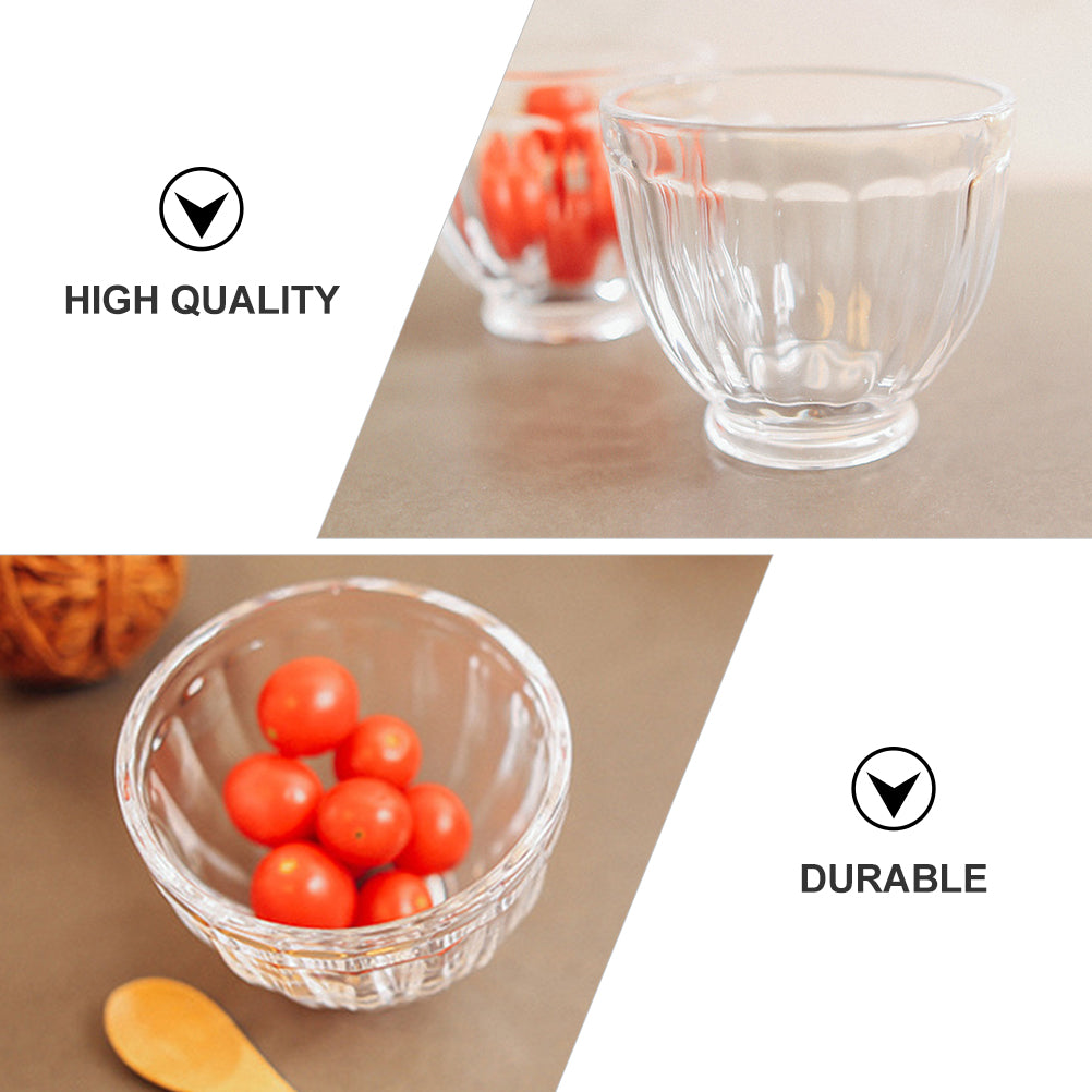 1Pc Glass Dessert Bowl Home Decorative Glass Bowl Creative Fruit Pudding Bowl