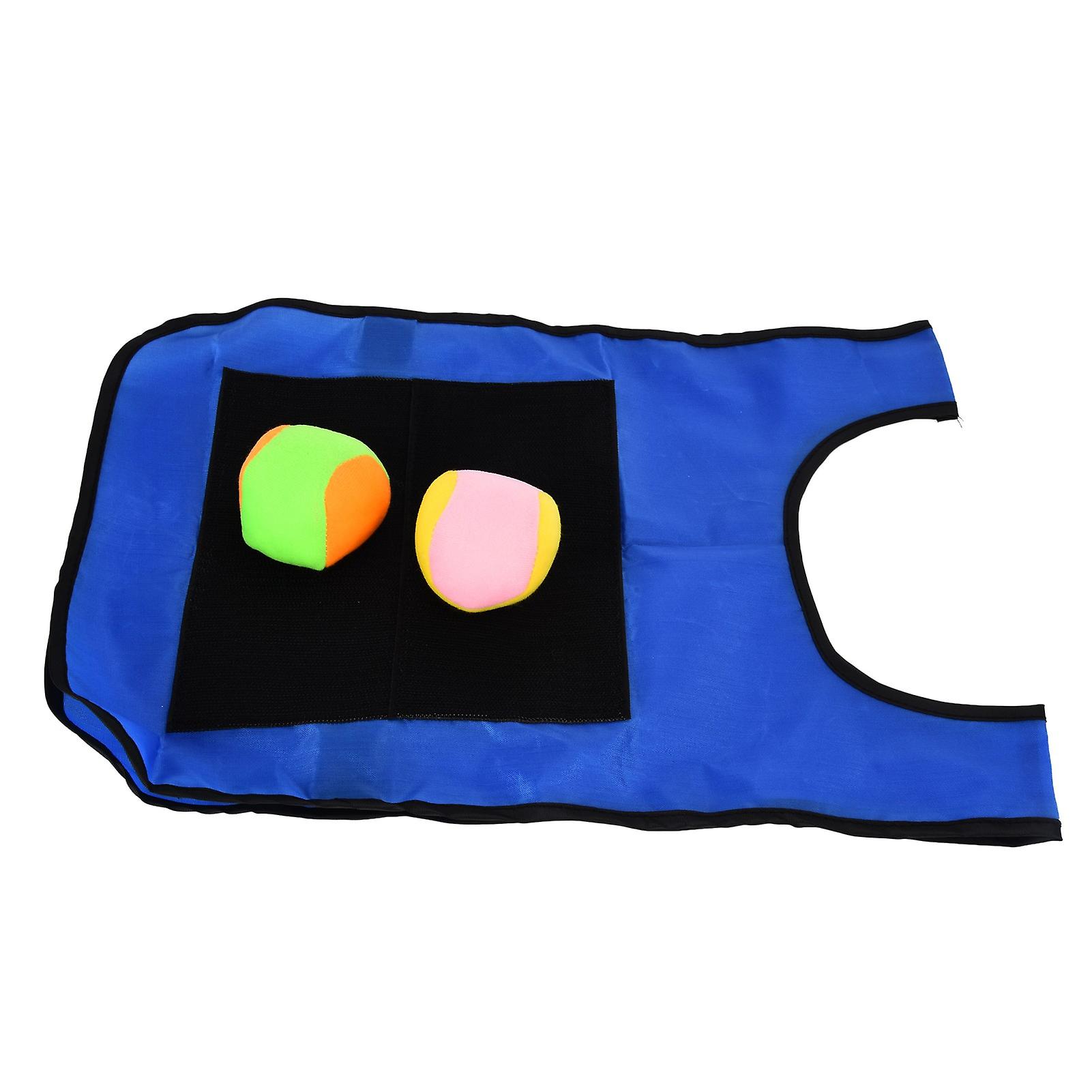 Self Stick Dodge Ball Toy Set Sticky Ball Vest 2 Balls Kids Catch Toss Ball Outside Gameblue