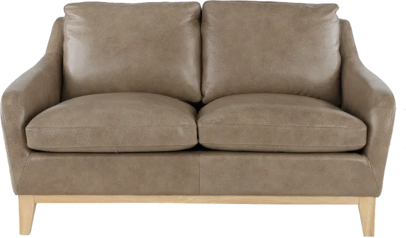 Cammack Sandy Brown Leather Loveseat