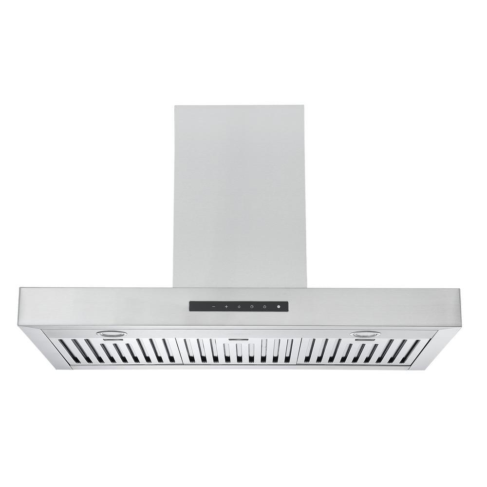 Ancona Moderna 36 in Convertible Wall Mounted Range Hood in Stainless Steel with Night Light Feature