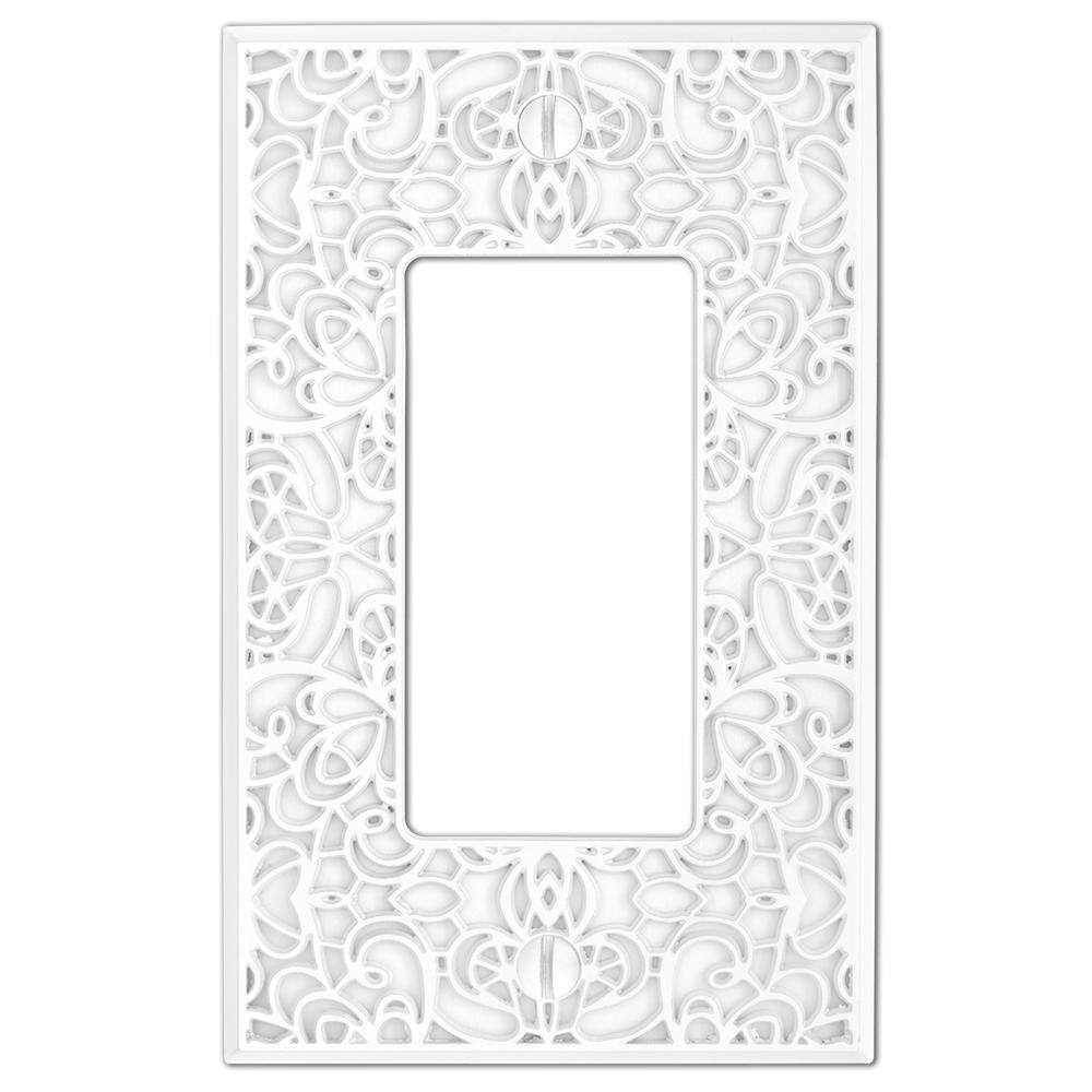 AMERELLE Momfort 1 Gang Rocker Metal Wall Plate - White 73RW