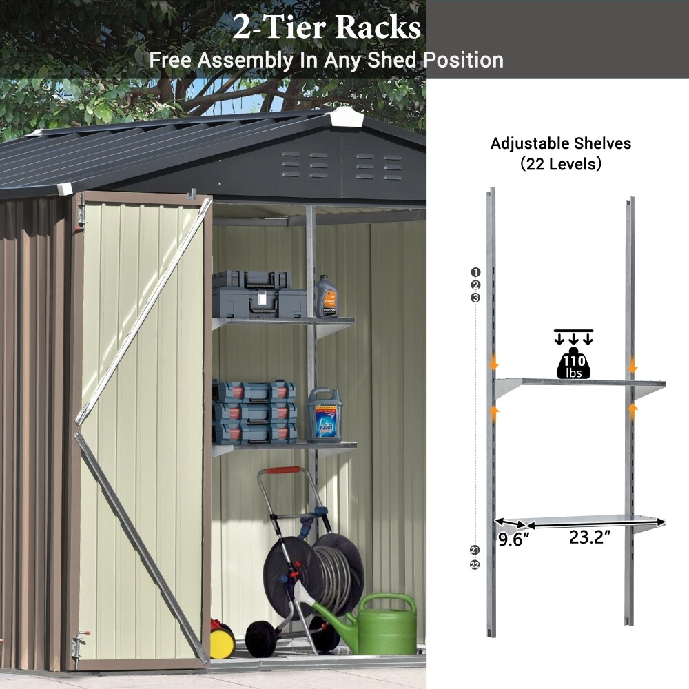 Bike Shed Garden Shed Metal Tool Storage Shed with Vents