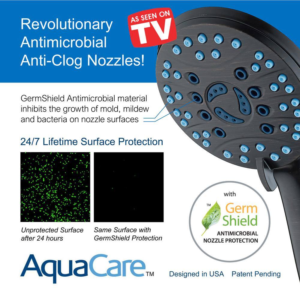 AQUACARE 80-Spray Patterns 2.5 GPM 6 in. Wall Mount Dual Shower Heads and Handheld Shower Head Antimicrobial in Oil Rubbed Bronze 43338