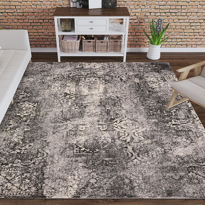 Addison Dayton Transitional Erased Persian Silver Area Rug