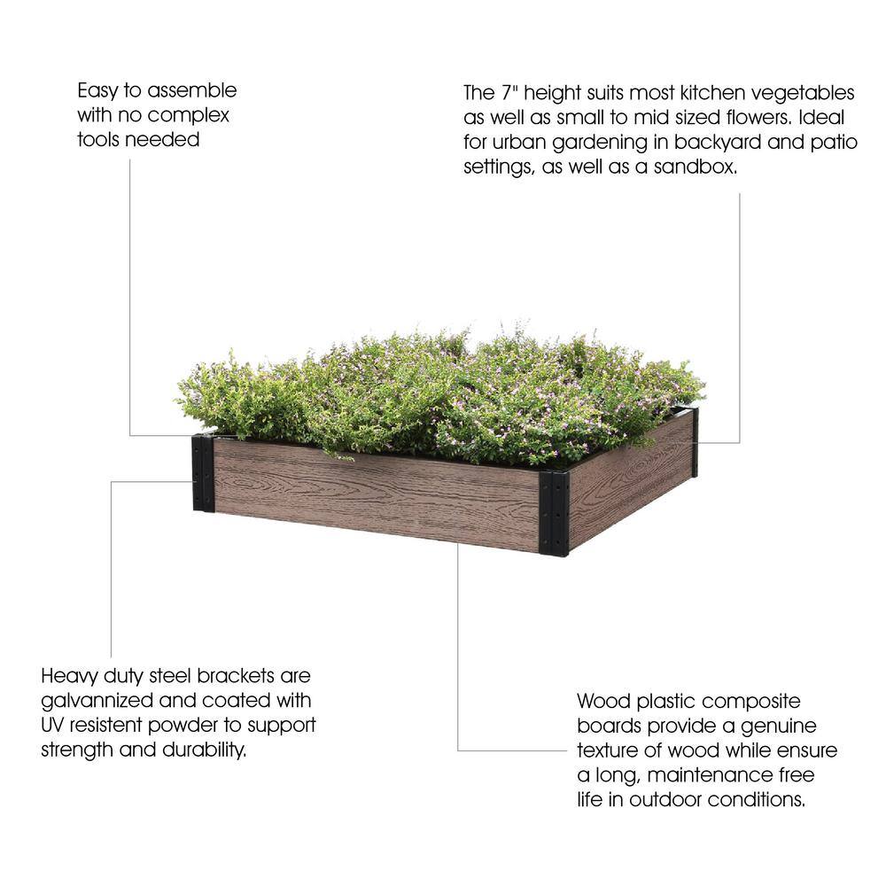 EverBloom 36 in. L x 38 in. W x 7 in. H Essential Composite Raised Garden Bed R073638