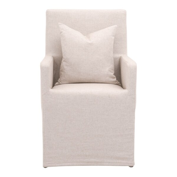 Arm Chair with Slipcover and 1 Accent Pillow， Beige