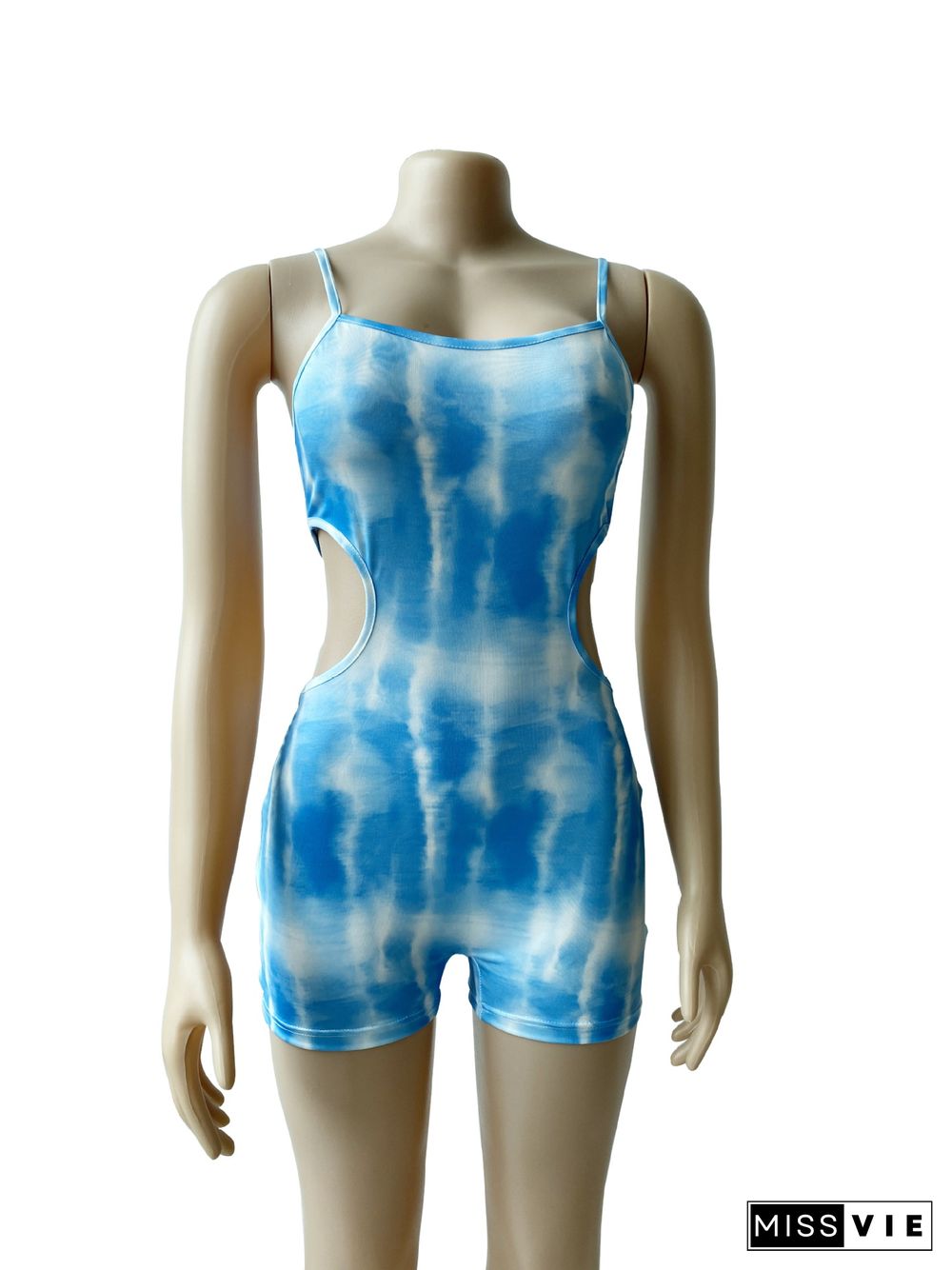 Simple And Fashionable All-Match Hollow Tie-Dye Jumpsuit