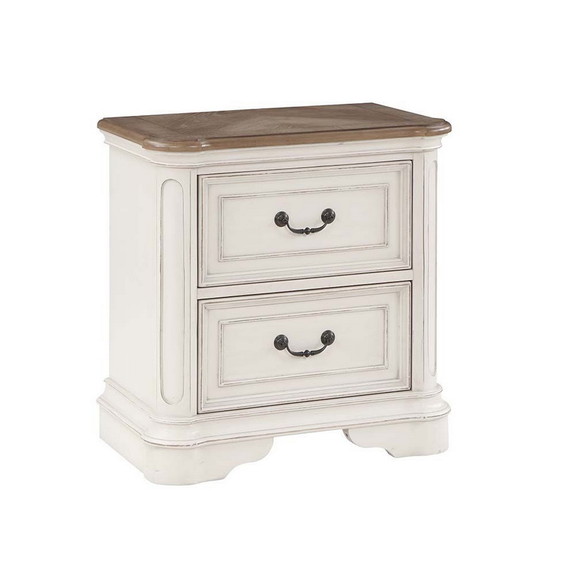 Acme BD01649 Florian Nightstand  Gray Fabric   Ant...