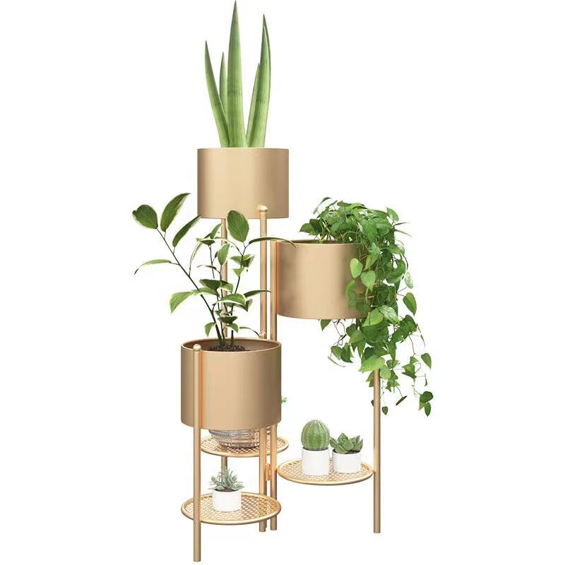 Metal Plant Stand, Indoor Outdoor Flower Pot Stand Holder Shelves, Foldable Decorative Display Rack for Potted Plant for Patio Garden, Living Room, Corner Balcony & Bedroom, Ideal Gift