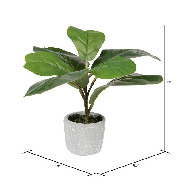 Vickerman 11 Green Artificial Fiddle Leaf Fig Plant in Pot.