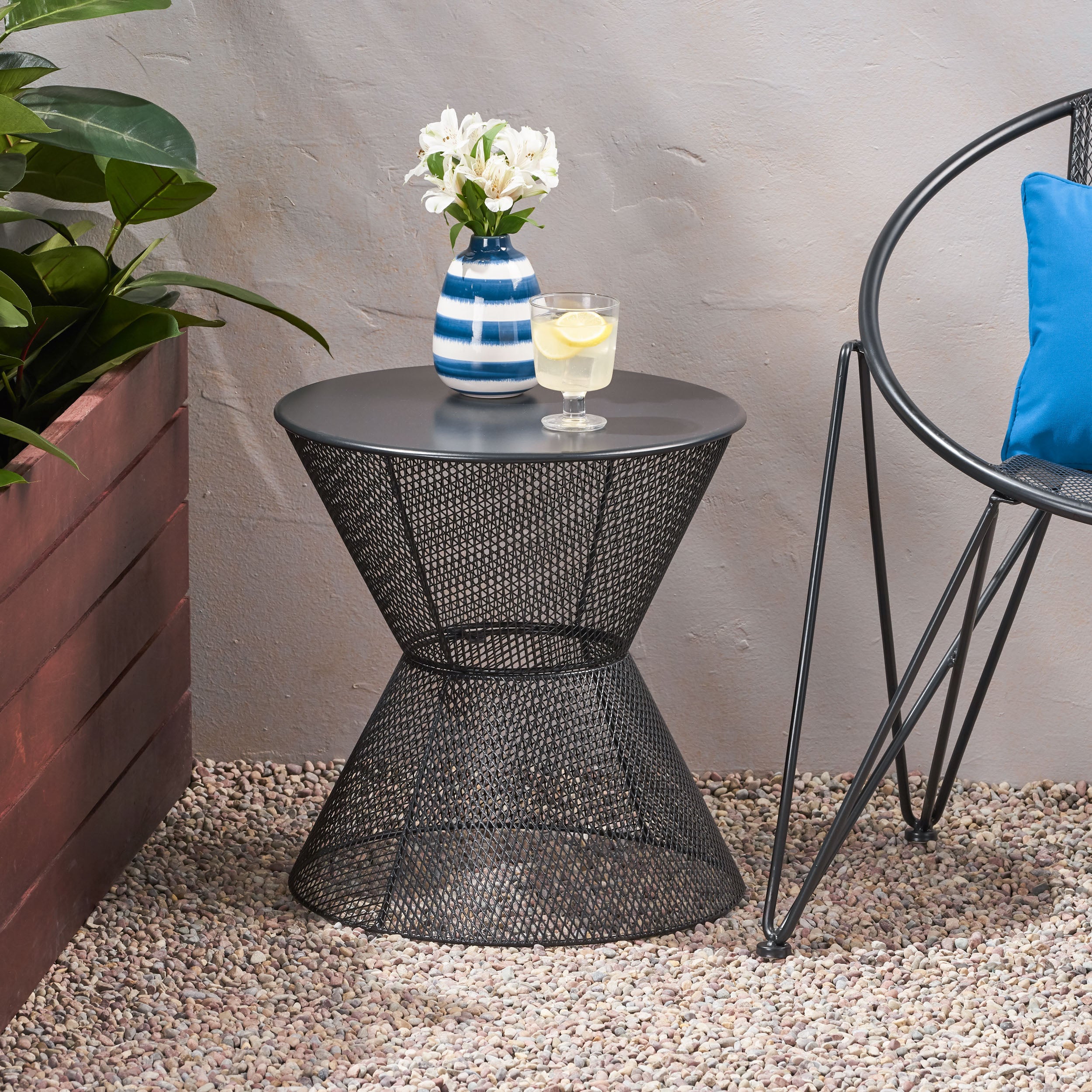 Tristian Modern Outdoor Iron Side Table