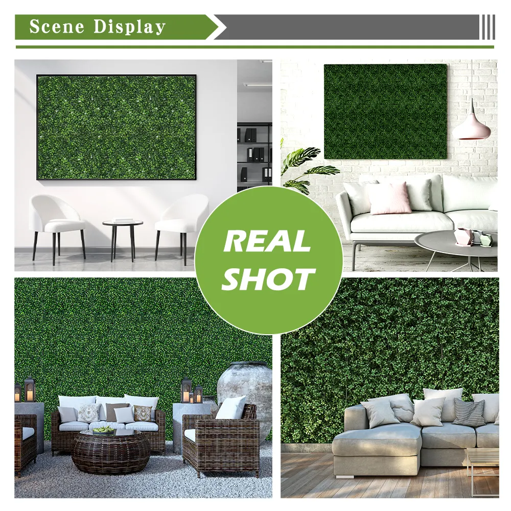 P4/7/24/51 2 Vertical Garden Faux Hedge Boxwood Green Leaf Panel Artificial Grass Wall for Wedding Decoration Supplies