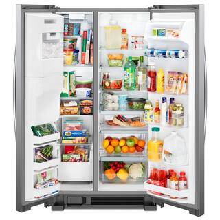 Whirlpool 24.5 cu. ft. Side by Side Refrigerator in Fingerprint Resistant Stainless Steel WRS555SIHZ