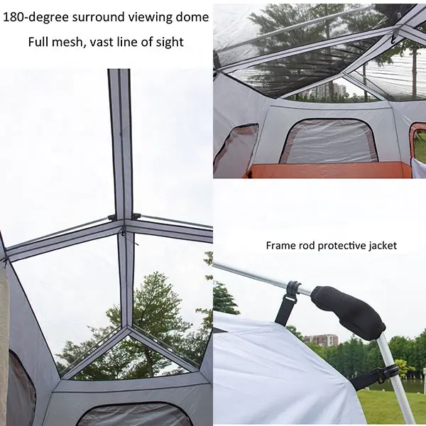 Customized Portable Easy Set Up Family Tent for Camp Aluminum Pole Two Bedroom and One Living Tent