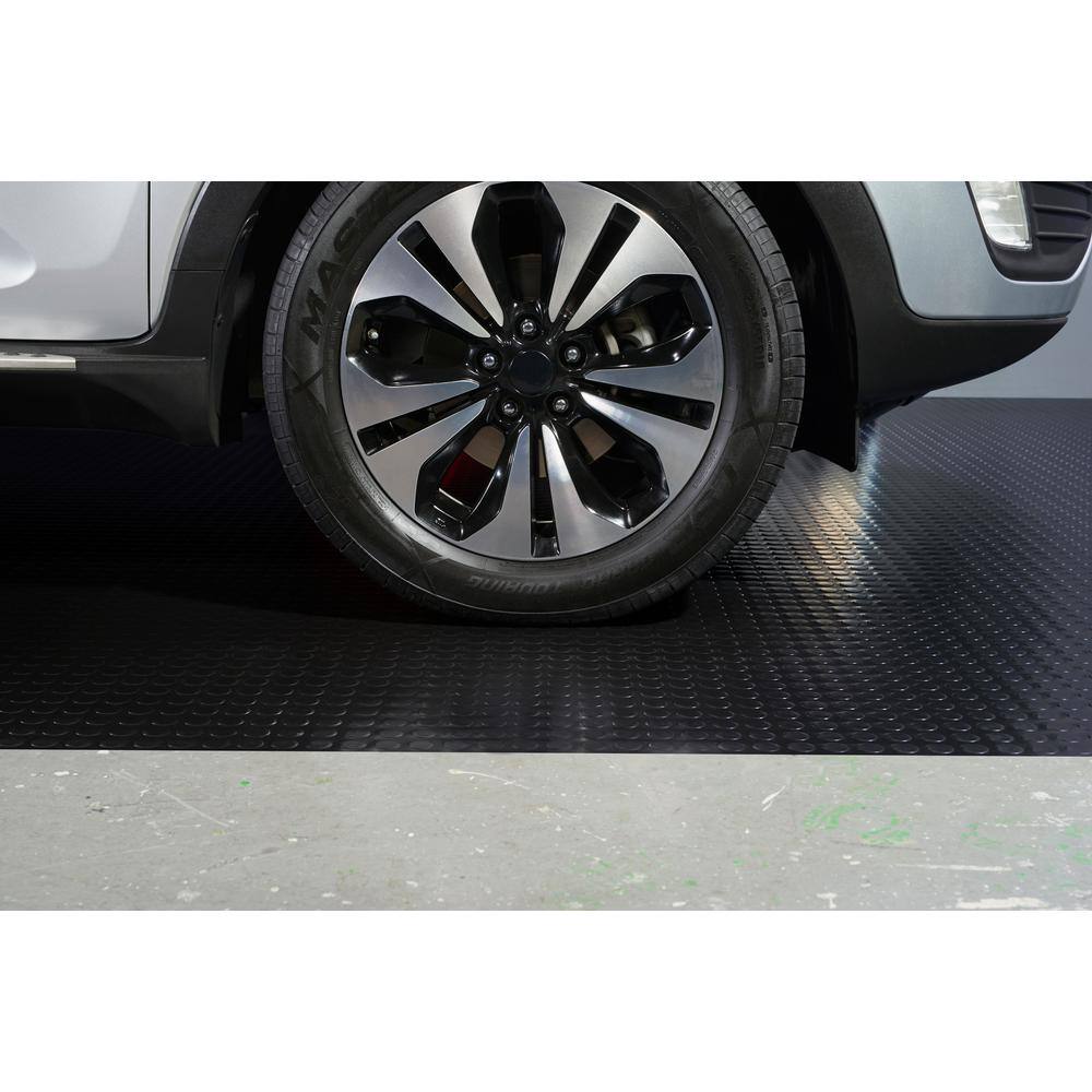 G-Floor Coin 5 ft. x 10 ft. Midnight Black Commercial Grade Vinyl Garage Flooring Cover and Protector GF75CN510MB