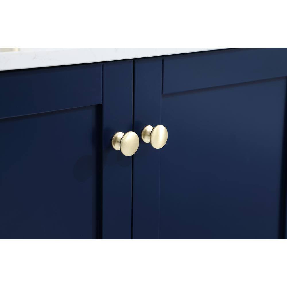 Timeless Home 30 in. W x 19 in. D x 34 in. H Single Bathroom Vanity in Blue with Calacatta Quartz TH36030Blue