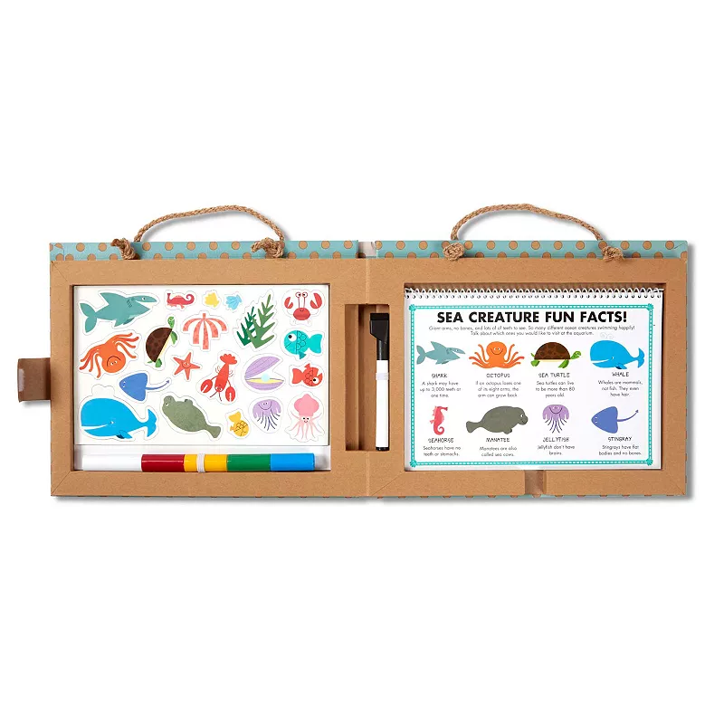 Melissa and Doug Natural Play Play， Draw， Create Reusable Drawing and Magnet Kit - Ocean