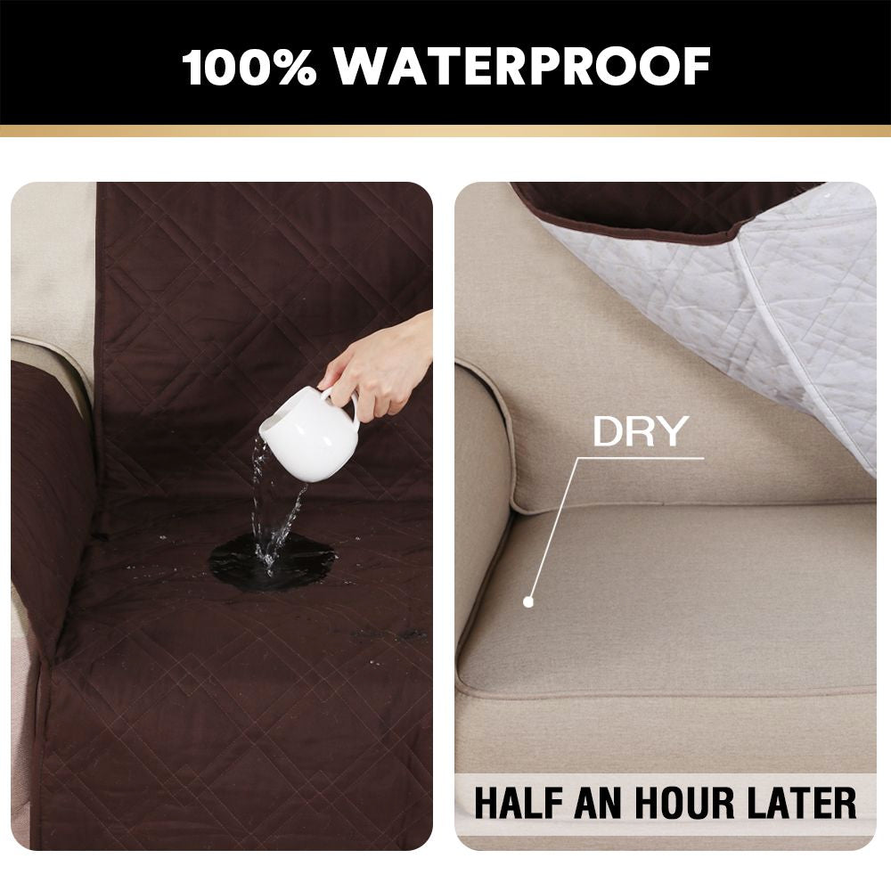 H.VERSAILTEX 100% Waterproof Sofa Slipcover Non Slip Couch Cover Pet Furniture Protector with Elastic Strap, Recliner (Seat Width 22