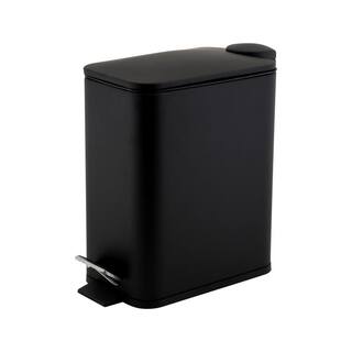 SIMPLIFY Slim Rectangular 5 Liter Pedal Trash Bin with Soft Close Lid in Black 10059-BLACK