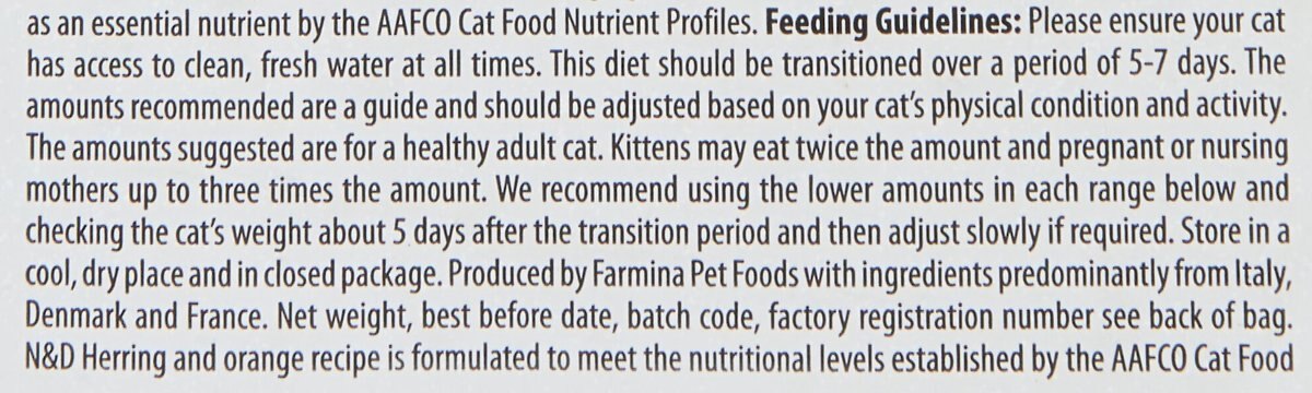 Farmina NandD Ocean Herring and Orange Adult Grain-Free Dry Cat Food