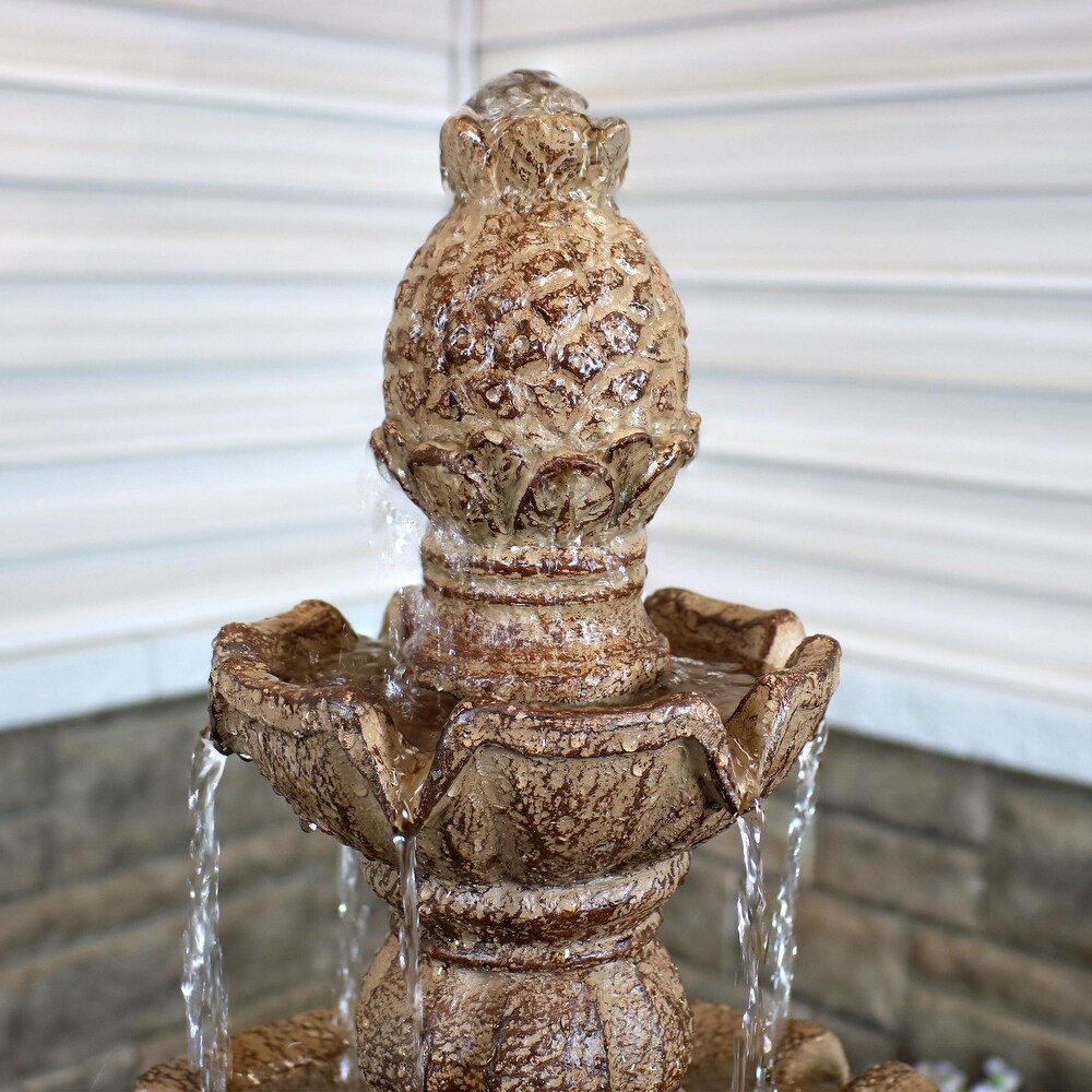 4 Tier Electric Pineapple Water Fountain Lightweight   Choose Color
