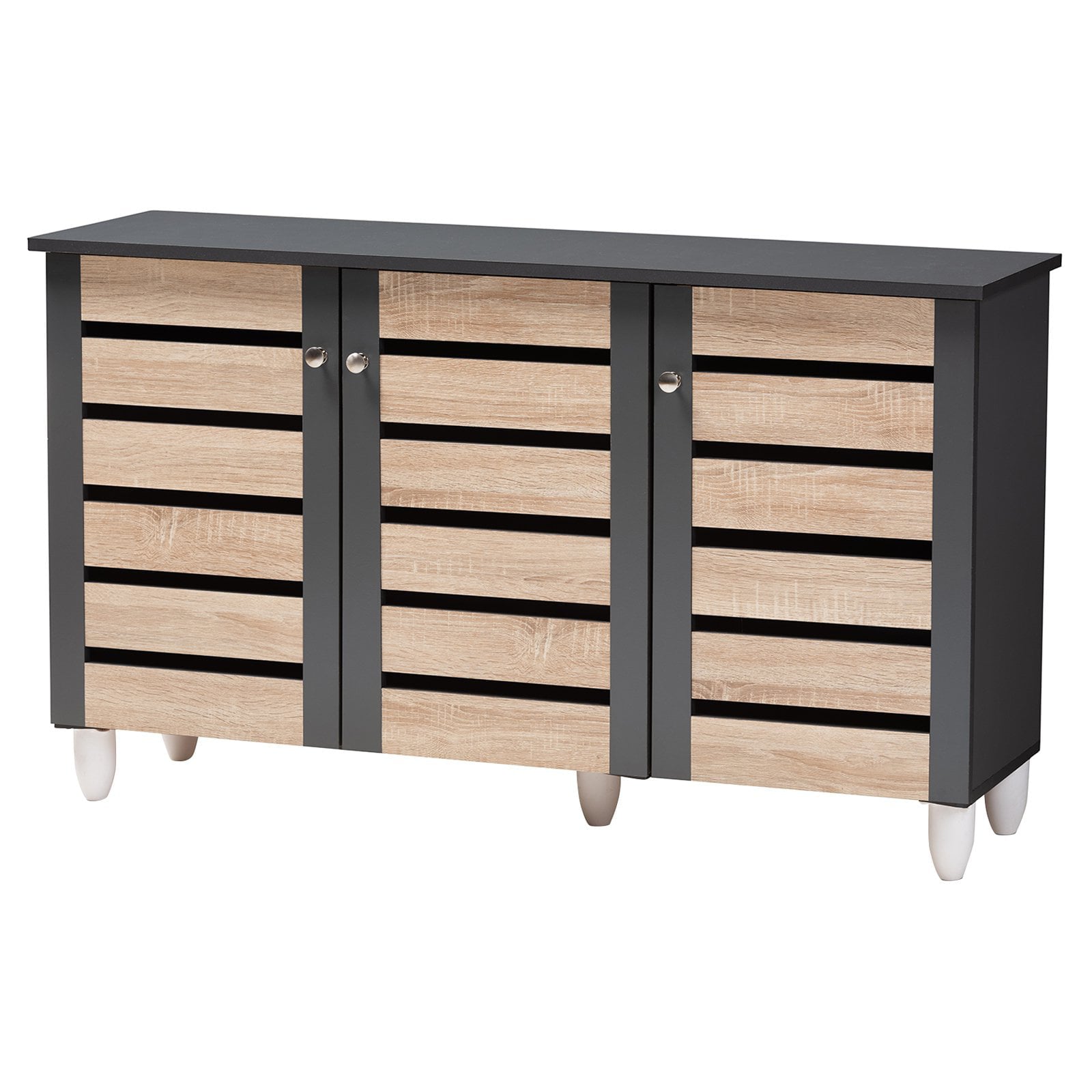 Baxton Studio Gisela 3 Door Shoe Storage Cabinet