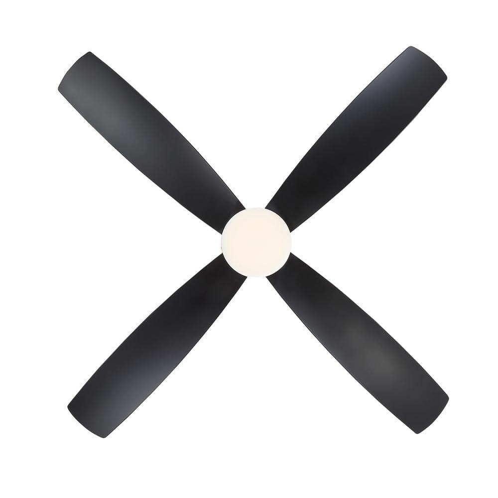 Home Decorators Collection Kitteridge 52 in LED Indoor Matte Black Ceiling Fan with Light Kit